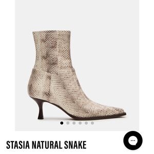 Steve Madden Stasia Snakeskin Ankle Boots - Cream